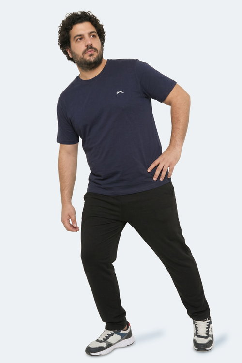 Slazenger ROSALVA JMB Erkek Büyük Beden Lacivert Tişört