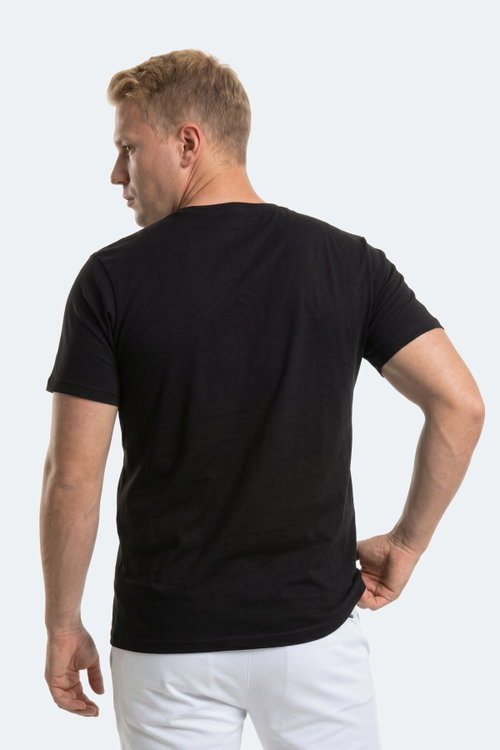Slazenger ROSALVA JMB Erkek Büyük Beden Siyah Tişört