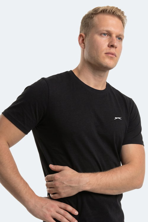 Slazenger ROSALVA JMB Erkek Büyük Beden Siyah Tişört