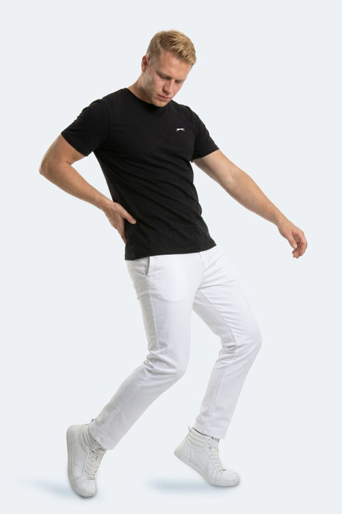 Slazenger ROSALVA JMB Erkek Büyük Beden Siyah Tişört
