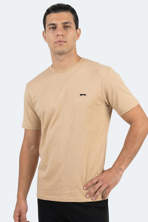 Slazenger ROSALVA T Erkek Pamuklu Bej Tişört