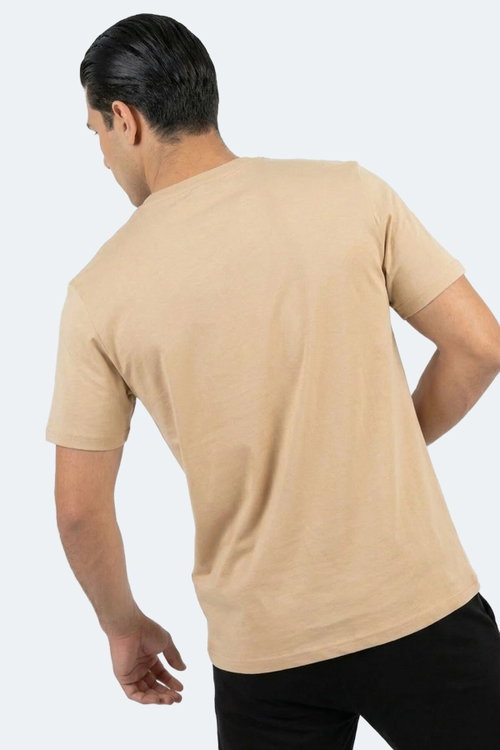 Slazenger ROSALVA T Erkek Pamuklu Bej Tişört