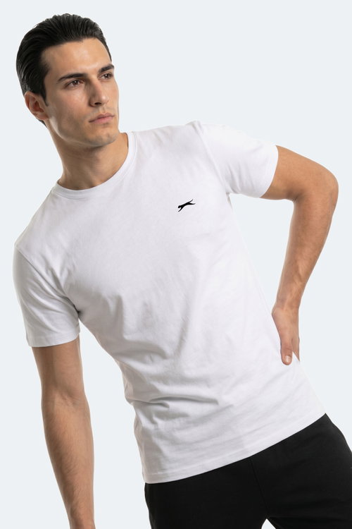 Slazenger ROSALVA T Erkek Pamuklu Beyaz Tişört