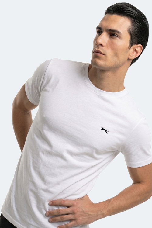 Slazenger ROSALVA T Erkek Pamuklu Beyaz Tişört