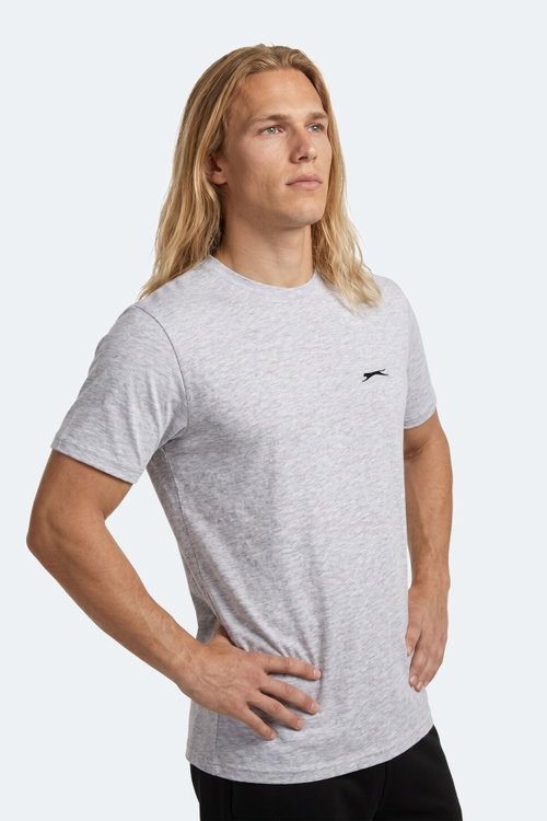 Slazenger ROSALVA T Erkek Pamuklu Gri Tişört