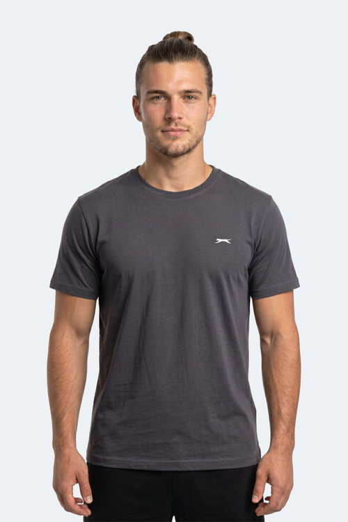 Slazenger ROSALVA T Erkek Pamuklu Koyu Gri Tişört