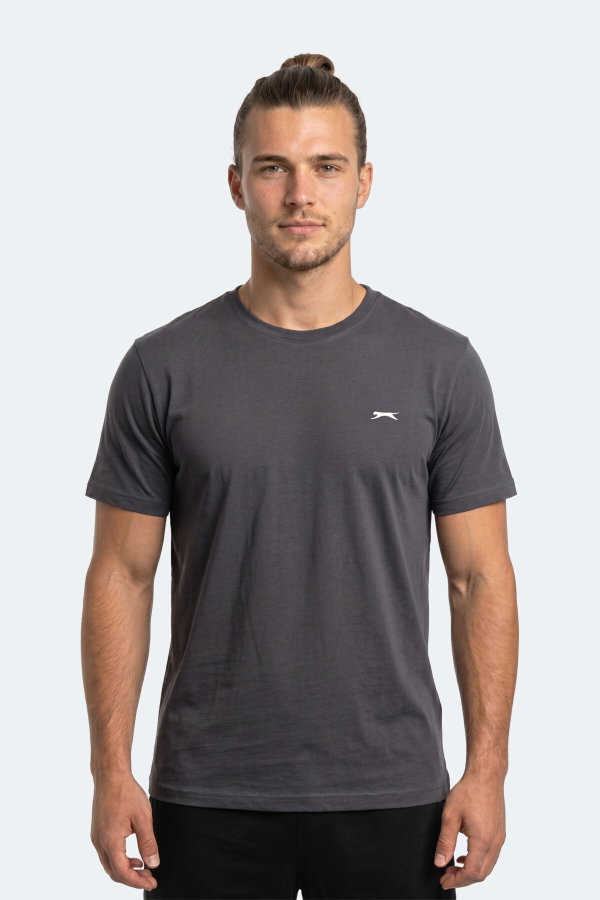 Slazenger ROSALVA T Erkek Pamuklu Koyu Gri Tişört