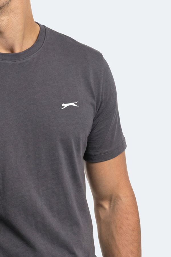 Slazenger ROSALVA T Erkek Pamuklu Koyu Gri Tişört