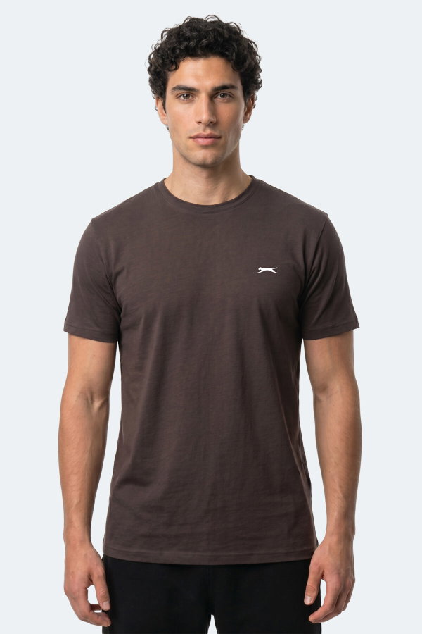 Slazenger ROSALVA T Erkek Pamuklu Koyu Kahve Tişört