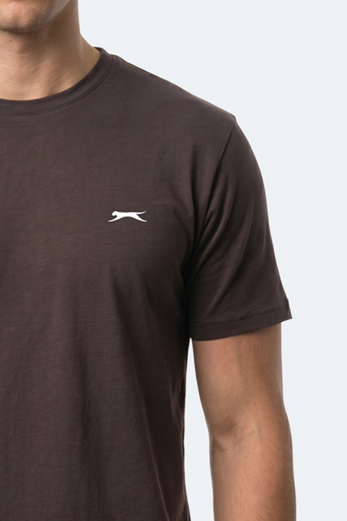 Slazenger ROSALVA T Erkek Pamuklu Koyu Kahve Tişört