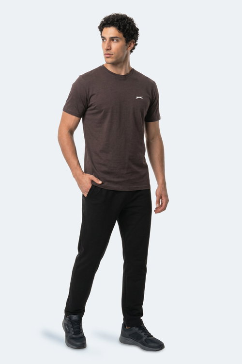 Slazenger ROSALVA T Erkek Pamuklu Koyu Kahve Tişört