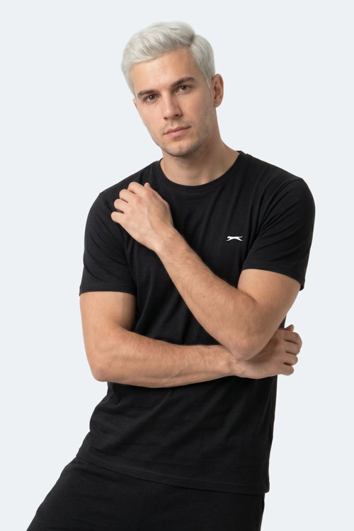 Slazenger ROSALVA T Erkek Pamuklu Siyah Tişört
