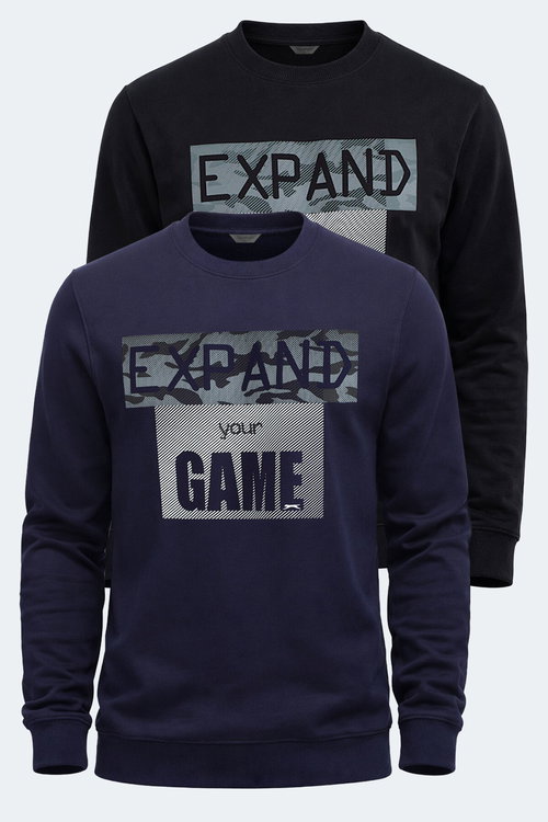 Slazenger RUBIO 2 Lİ SET Erkek Siyah - Lacivert Sweatshırt