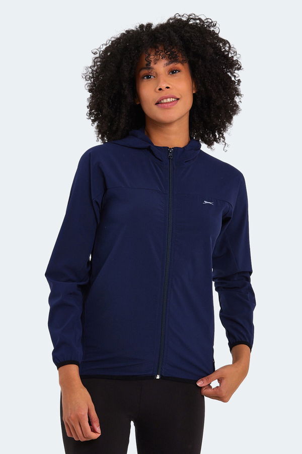 Slazenger RUPERTA IN Kadın Kapüşonlu Fermuarlı Lacivert Sweatshirt