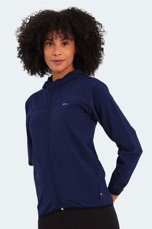 Slazenger RUPERTA IN Kadın Kapüşonlu Fermuarlı Lacivert Sweatshirt