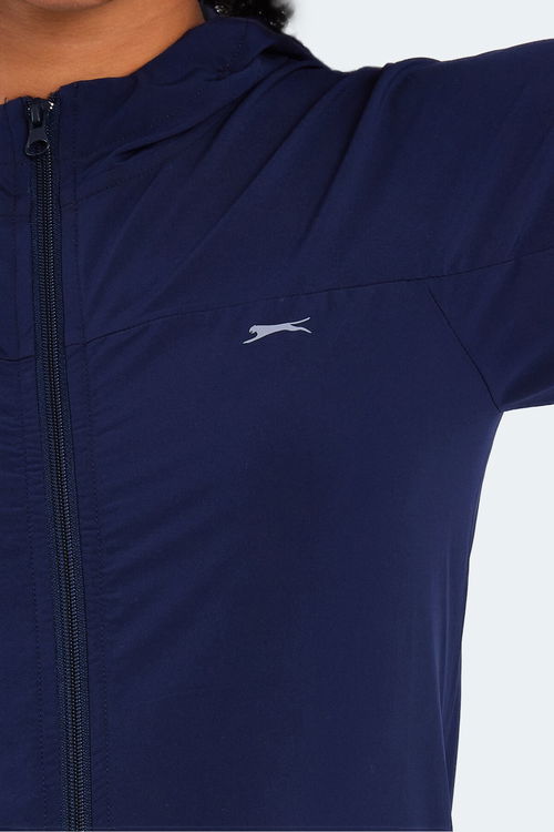 Slazenger RUPERTA IN Kadın Kapüşonlu Fermuarlı Lacivert Sweatshirt