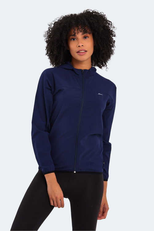 Slazenger RUPERTA IN Kadın Kapüşonlu Fermuarlı Lacivert Sweatshirt