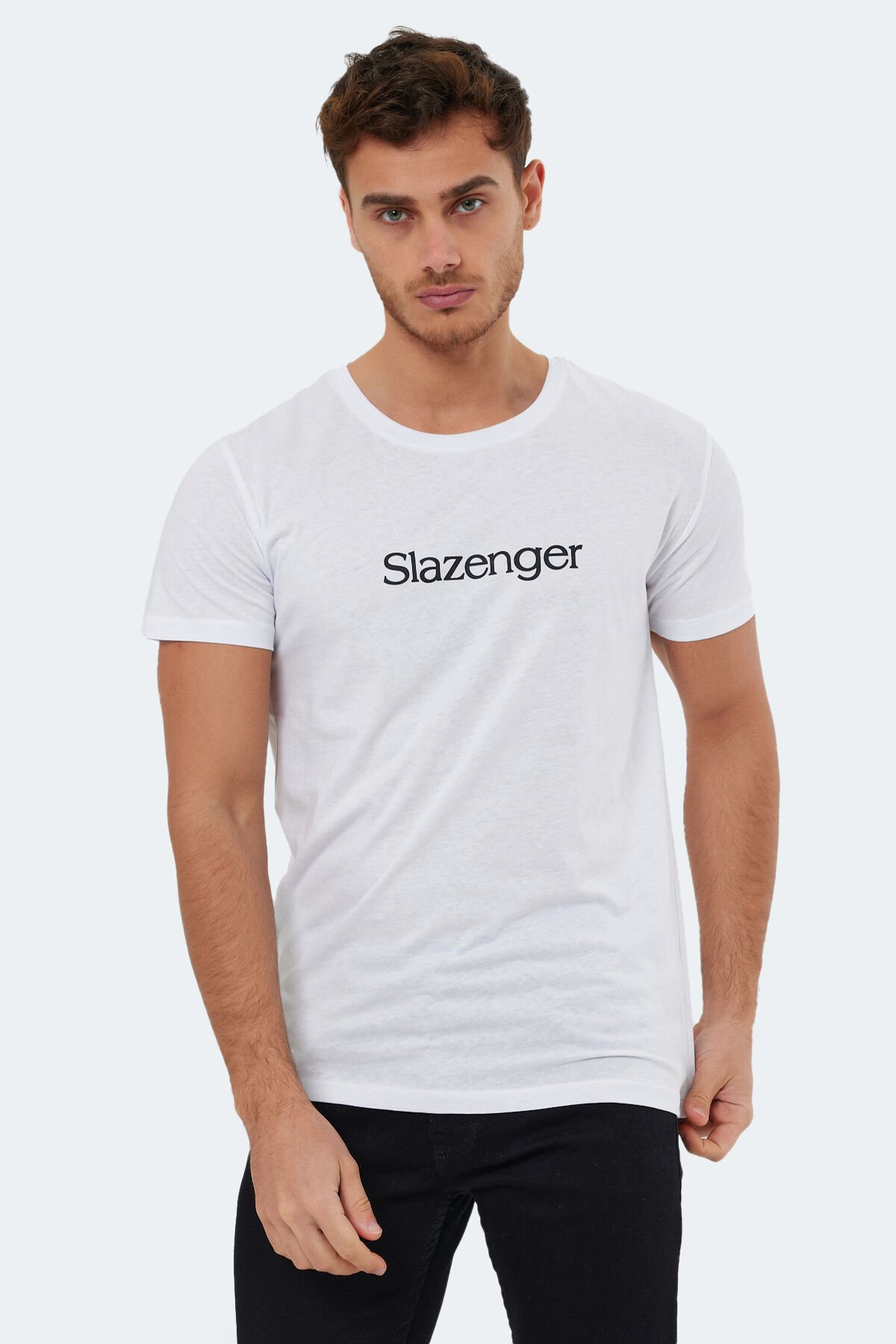Slazenger SABE I Erkek T-Shirt Beyaz - Thumbnail