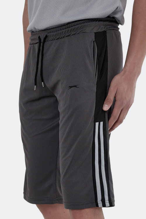Slazenger SAKI 2 Lİ SET Erkek Cepli Kapri Siyah - Koyu Gri Şort