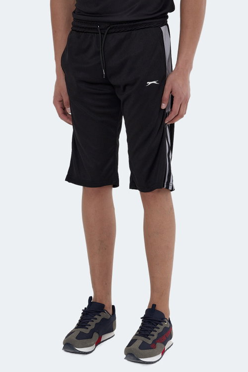 Slazenger SAKI 2 Lİ SET Erkek Cepli Kapri Siyah - Koyu Gri Şort