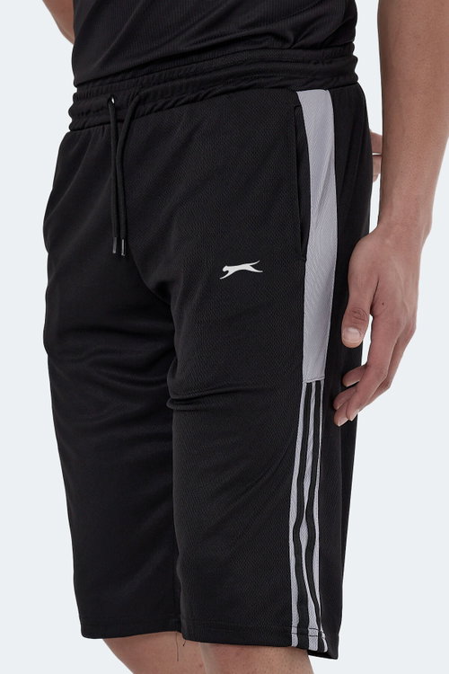 Slazenger SAKI 2 Lİ SET Erkek Cepli Kapri Siyah - Koyu Gri Şort