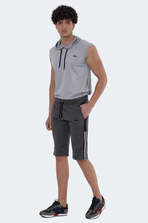 Slazenger SAKI 2 Lİ SET Erkek Cepli Kapri Siyah - Koyu Gri Şort