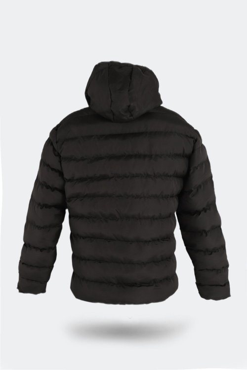 Slazenger SALINE IN Büyük Beden Erkek Kapüşonlu Şişme Siyah Mont & Kaban