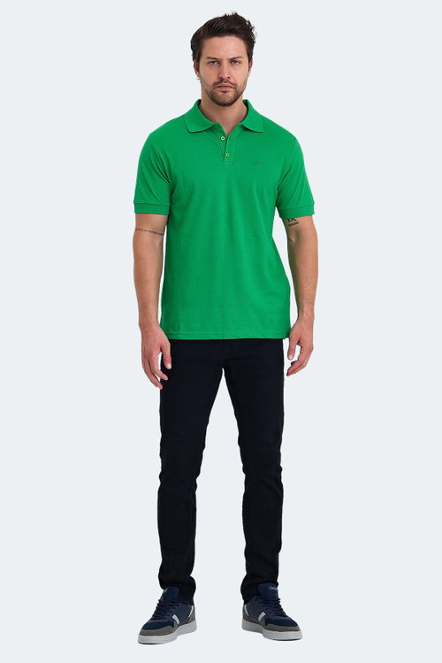 Slazenger SALVATOR IN Erkek Polo Yaka Yeşil Tişört