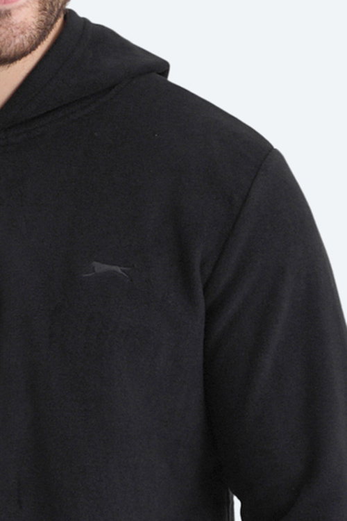 Slazenger SAMSON 2 li set Erkek Fermuarlı Kapüşonlu Cepli Siyah - İndigo Sweatshırt