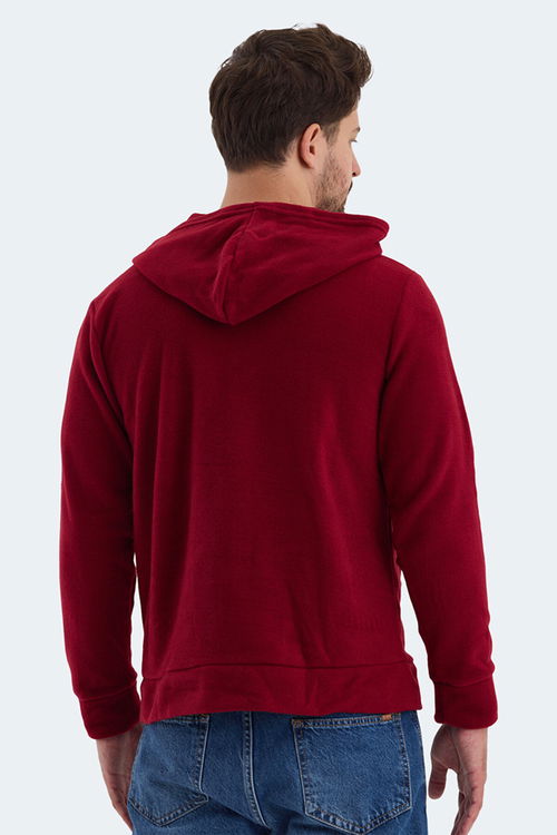 Slazenger SAMSON 2 li set Erkek Fermuarlı Kapüşonlu Cepli Haki - Bordo Sweatshirt
