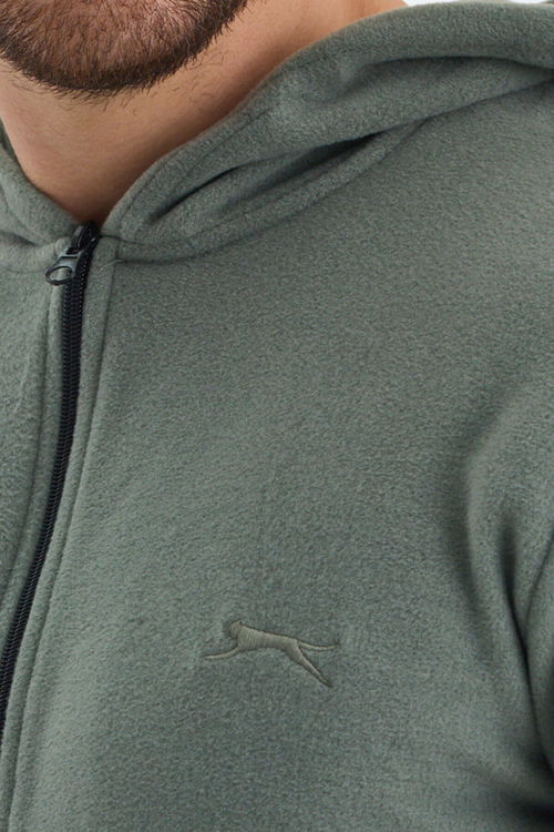 Slazenger SAMSON 2 li set Erkek Fermuarlı Kapüşonlu Cepli Haki - Bordo Sweatshirt