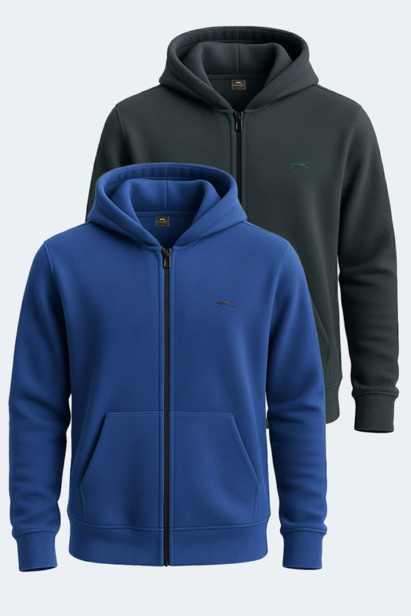 Slazenger SAMSON 2 li set Erkek İndigo - Koyu Yeşil Sweatshirt
