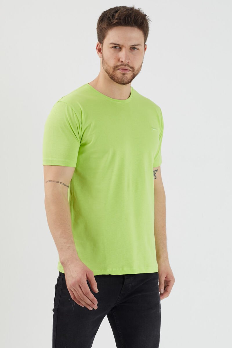 Slazenger SANDER KTN Erkek Kısa Kol T-Shirt Açık Yeşil - Thumbnail