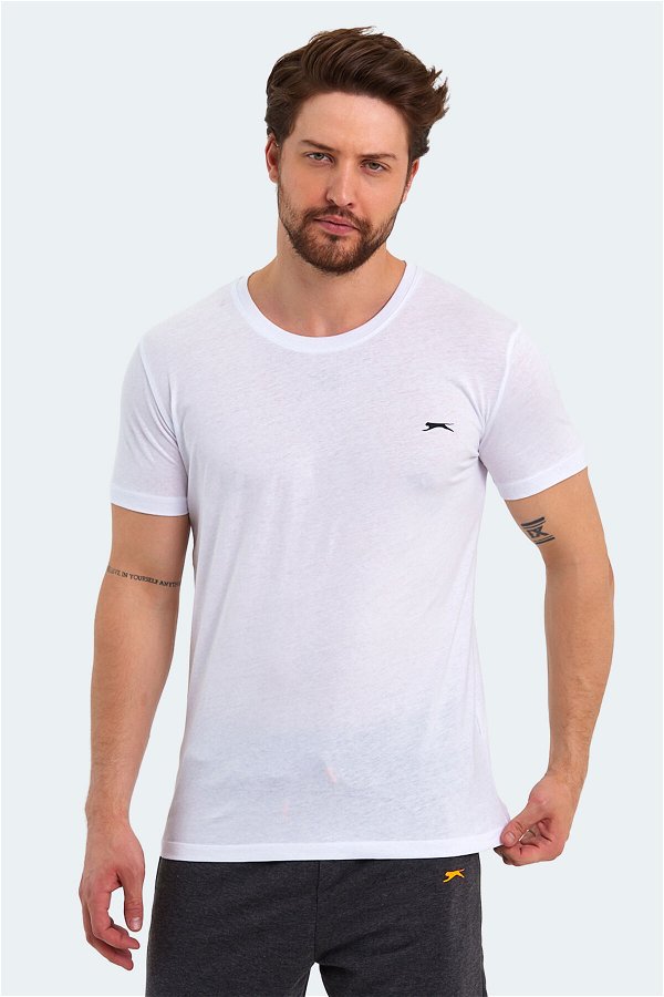 Slazenger SANDER KTN Erkek Kısa Kol T-Shirt Beyaz
