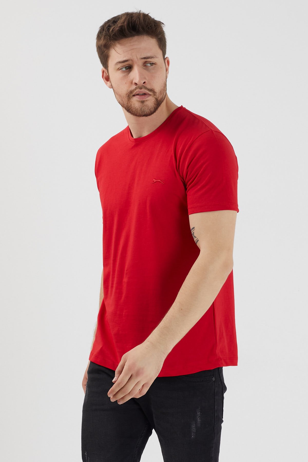 Slazenger SANDER KTN Erkek Kısa Kol T-Shirt Kırmızı - Thumbnail