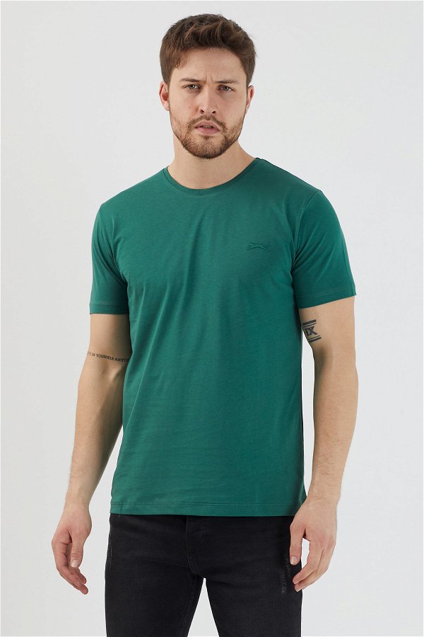 Slazenger SANDER KTN Erkek Kısa Kol T-Shirt Koyu Yeşil