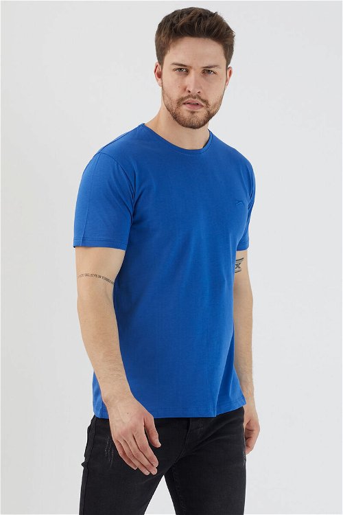 SANDER KTN Erkek Kısa Kollu T-Shirt Saks Mavi