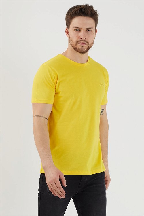 Slazenger SANDER KTN Erkek Kısa Kol T-Shirt Sarı
