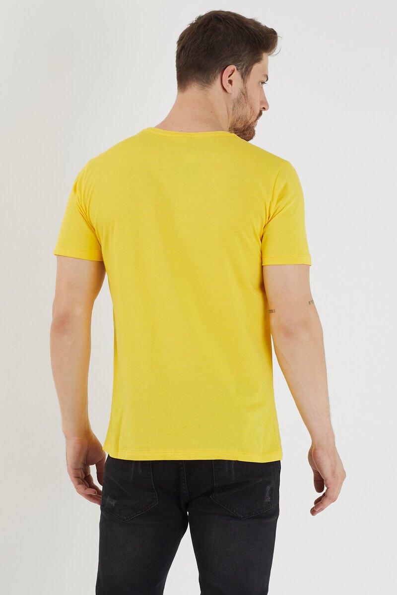 Slazenger SANDER KTN Erkek Kısa Kol T-Shirt Sarı - Thumbnail