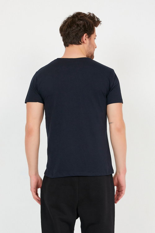 Slazenger SANDER KTN 3 lü Set Erkek Beyaz - Gri - Lacivert Tişört