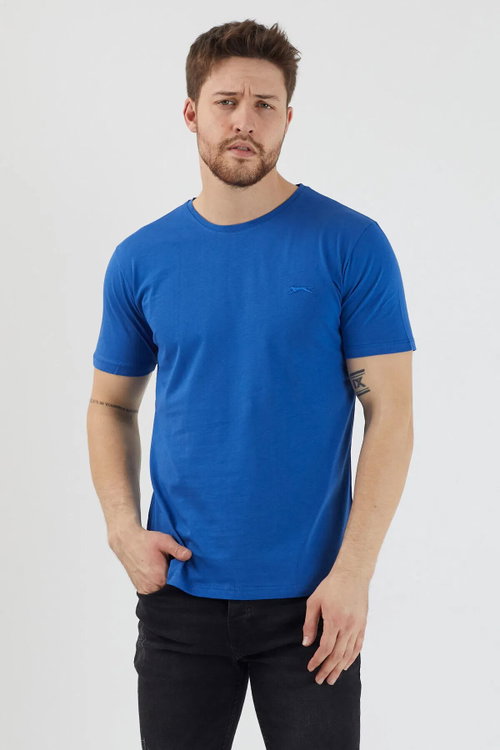 Slazenger SANDER KTN 5 li Set Erkek Beyaz - Siyah - Gri - Haki - Saks Mavi Tişört