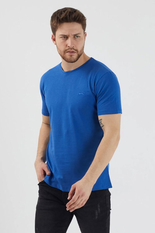 Slazenger SANDER KTN 5 li Set Erkek Beyaz - Siyah - Gri - Saks Mavi - Lacivert Tişört