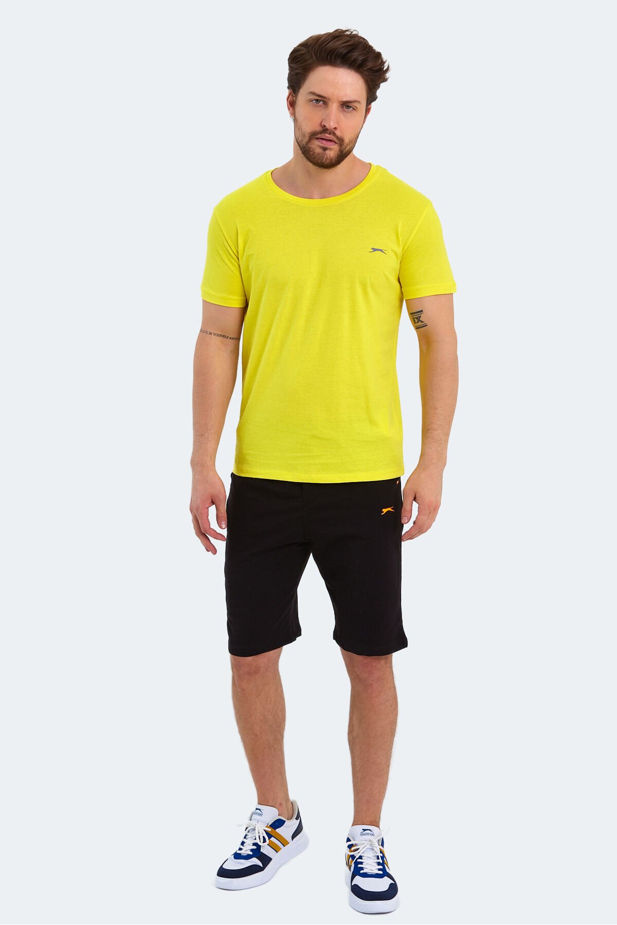 Slazenger SANDER KTN Erkek Kısa Kol T-Shirt Açık Sarı - Thumbnail
