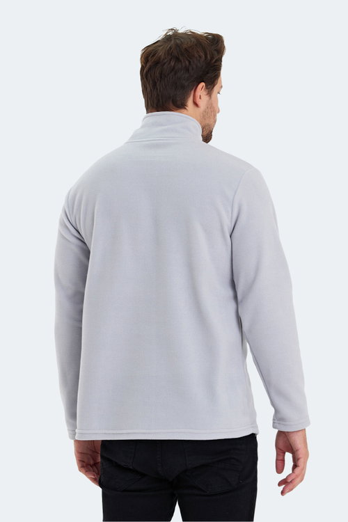 Slazenger SANNE IN Erkek Dik Yaka Fermuarlı Gri Polar