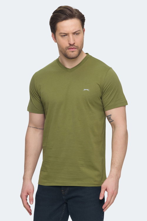 Slazenger SARGON 3 lü Set Erkek Beyaz - Lacivert - Haki Tişört