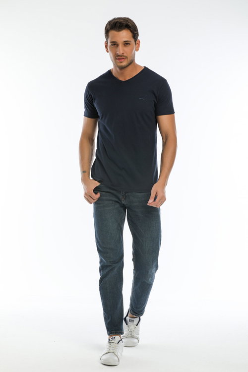 Slazenger SARGON 3 lü Set Erkek Beyaz - Lacivert - Haki Tişört
