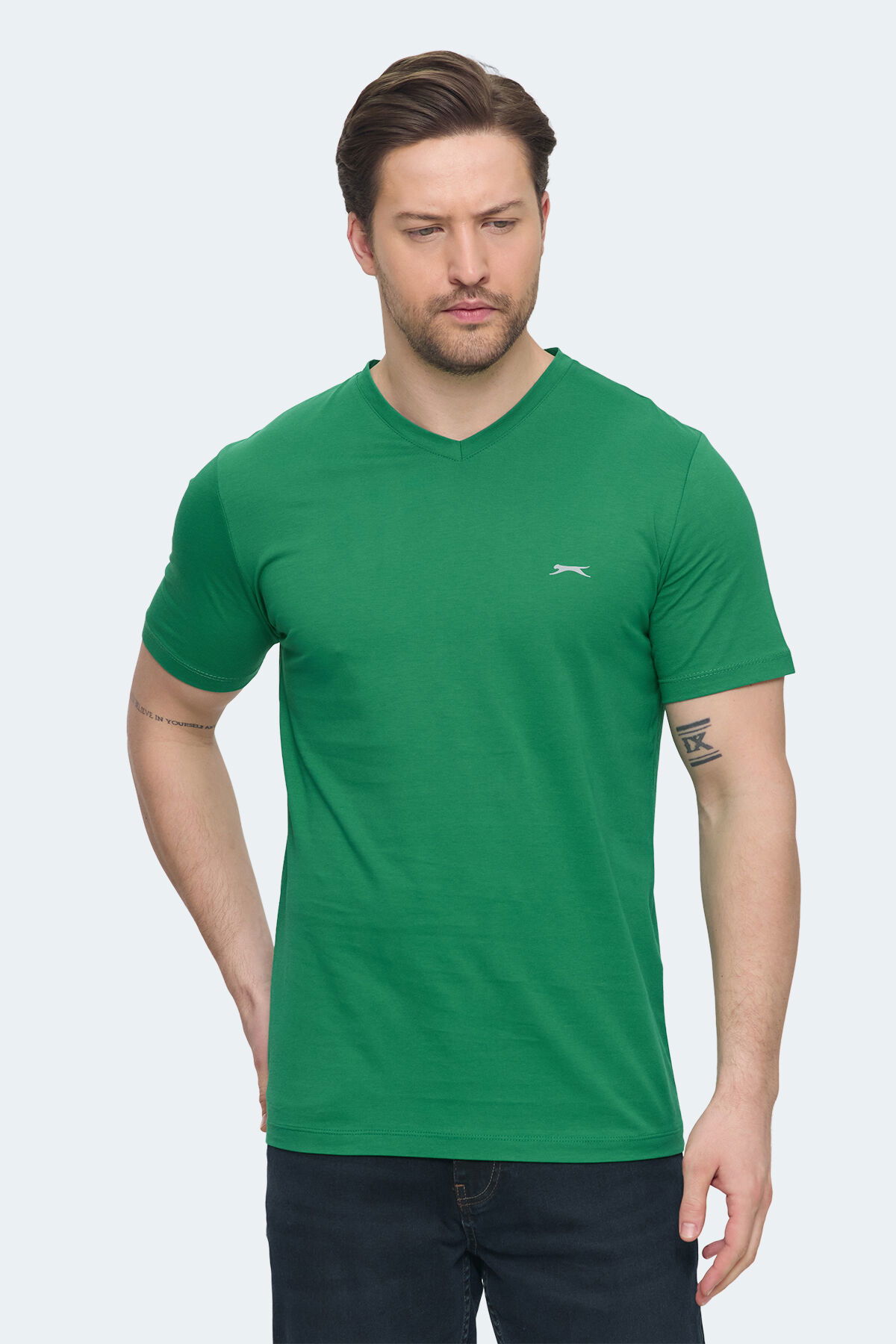 Slazenger SARGON 5 li Set Erkek Beyaz - Lacivert - Kırmızı - Mavi - Koyu Yeşil Tişört - Thumbnail