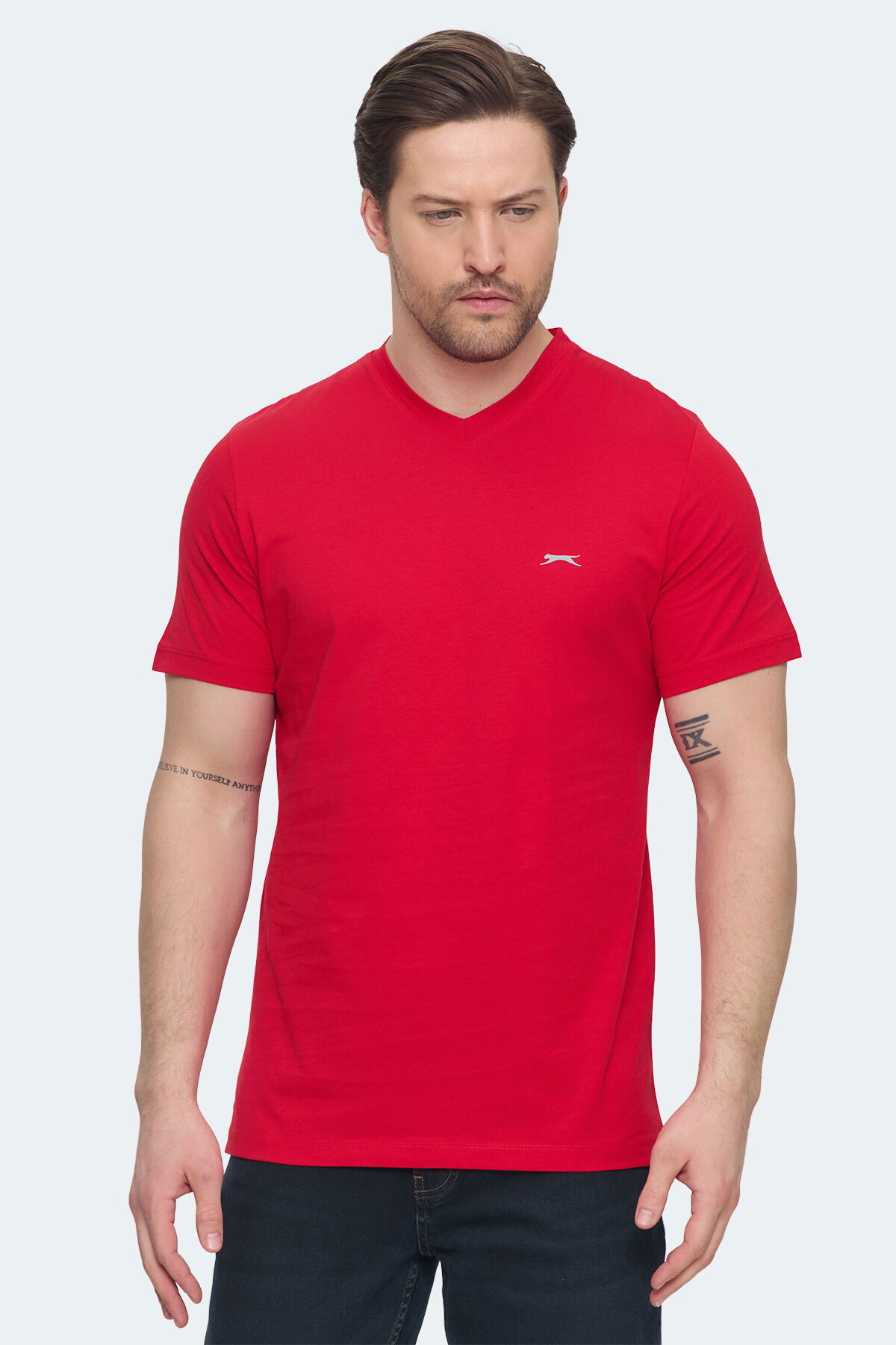 Slazenger SARGON 5 li Set Erkek Beyaz - Lacivert - Kırmızı - Mavi - Koyu Yeşil Tişört - Thumbnail