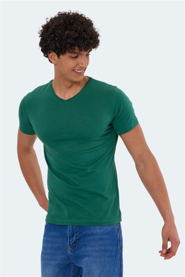 Slazenger SARGON KTN Erkek Kısa Kol T-Shirt Koyu Yeşil