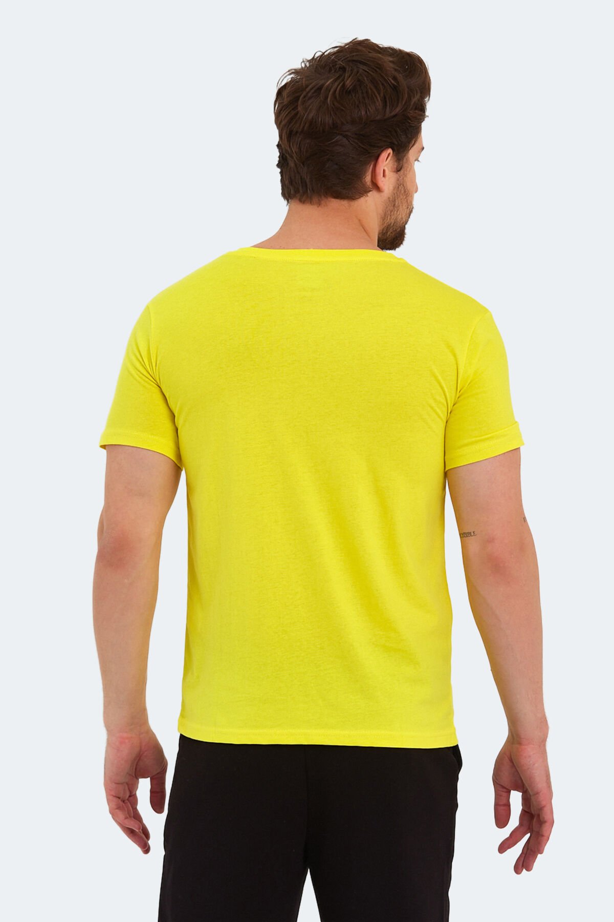 SARGON KTN Erkek Kısa Kollu T-Shirt Açık Sarı - Thumbnail